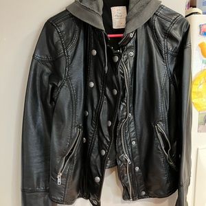 Free People vegan leather jacket.